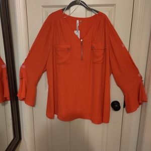 NY Collection NWT Red blouse 3X